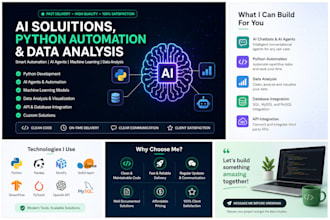 develop python scripts, ai automation, and data analysis solutions