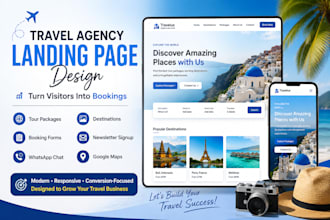 design a travel agency landing page