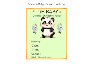 design a modern baby shower invitation card in canva