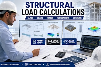 do structural load calculations for slabs beams timber foundation and columns