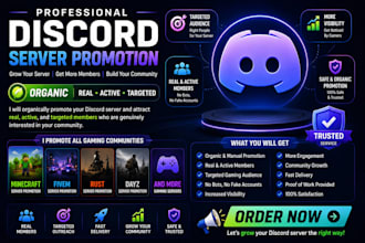 organic your discord server promotion advertise with active and targeted members