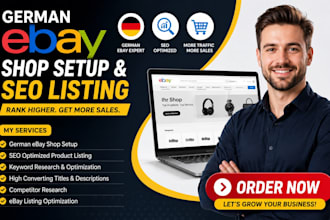 do german ebay shop setup, ebay product listing, german ebay SEO, ebay marketing