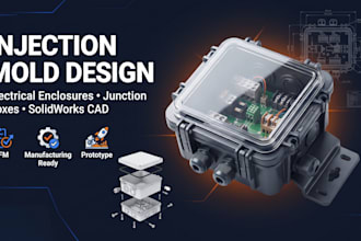 design electrical enclosure junction box injection mold solidworks 3d cad design