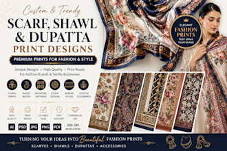 create luxury scarf prints and placement textile artwork