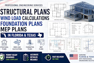 do structural plans wind load calculations foundation plans mep plans in fl tx