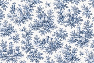 create luxury toile de jouy fabric pattern wallpaper and textile design