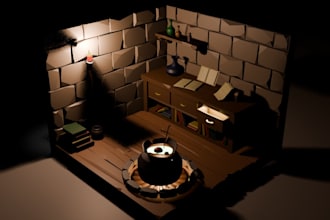 create stylized low poly 3d game props in blender