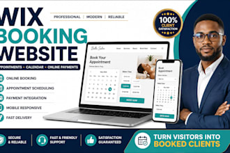 create a wix booking website for salon, clinic, gym, hotel or restaurant