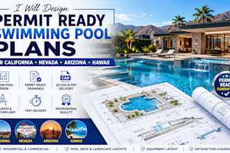 design permit ready swimming pool plans for california nevada arizona and hawaii
