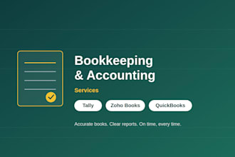 do bookkeeping services in tally, zoho books and quickbooks