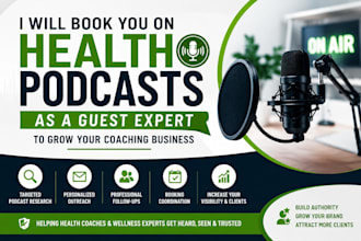 book you on health podcasts as a guest expert to grow your coaching business