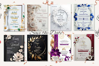 design digital wedding invitation savethedate birthday invitation canva template
