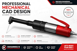create 3d mechanical cad models and technical drawings