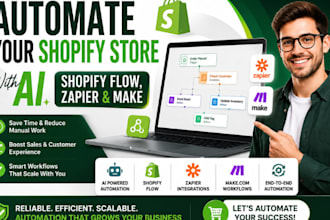 automate your shopify store with ai, shopify flow, zapier and make
