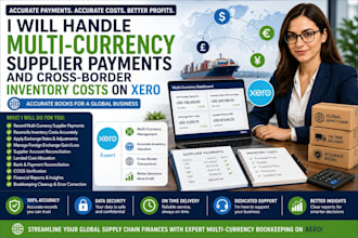 handle multi currency supplier payments and cross border inventory costs on xero