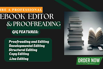 professionally ebook proofread and developmental edit your ebook manuscript