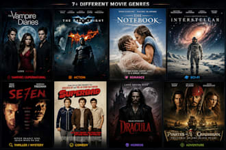 design cinematic movie poster, cover, film poster with hollywood style for you