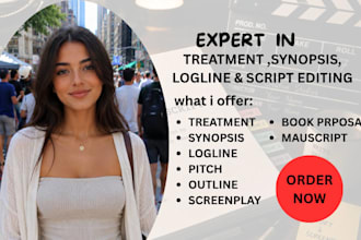 write logline synopsis screenplay treatment script coverage for movie script