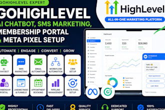 set up gohighlevel ai chatbot SMS marketing membership portal and meta pixel