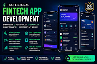 develop fintech app, banking app, digital wallet, payment app, crypto project