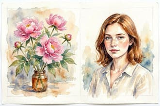 watercolor portrait painting, photo to watercolor portrait