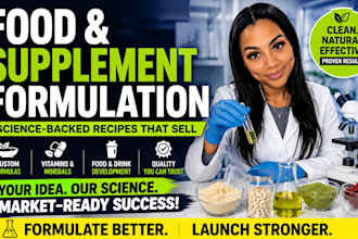 do food formulation, vitamin and recipe product development formulation science