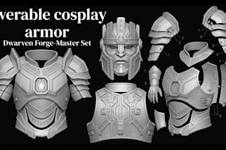 create custom 3d printable armor cosplay helmet wearable cosplay model stl print
