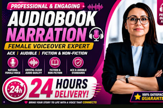 narrate edit audiobook female voiceover acx audible fiction novel audiobook