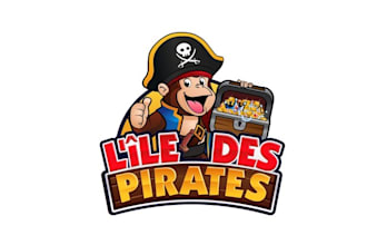 design custom modern cartoon pirates logo