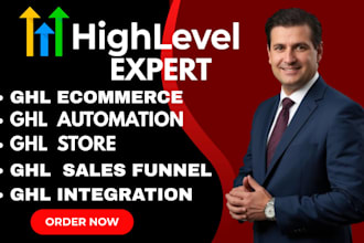 setup ghl ecommerce store ghl funnel, ghl payment integration ghl automation