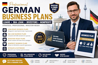 draft german business plans for loans, sba loan, investors ready plan, nonprofit