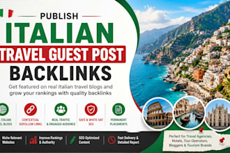 publish italian travel guest posts on real travel blogs with SEO backlink