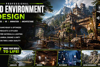 create stunning 3d environments for games, VR and unreal engine