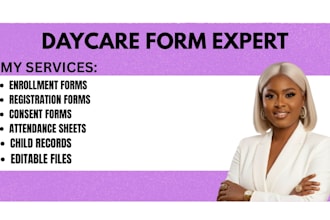 create daycare enrollment forms and childcare business documents