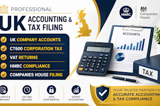file UK company accounts, ct600 corporation tax and vat returns