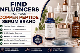 find influencers for your copper peptide serum brand