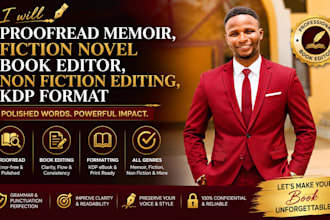proofread memoir, fiction novel book editor, non fiction editing, kdp format