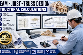 design professional beam joist, truss structural plans and calculations