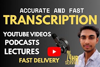 do professional podcast and youtube transcription