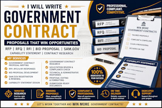 write government contract rfp rfq rfi bid proposal