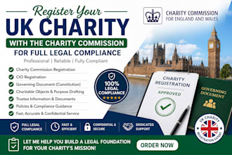 register your UK charity with the charity commission  for full legal compliance