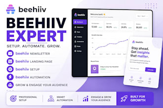 setup beehiiv newsletter, landing page and automation