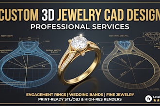 design custom 3d jewelry cad models with production ready stl files