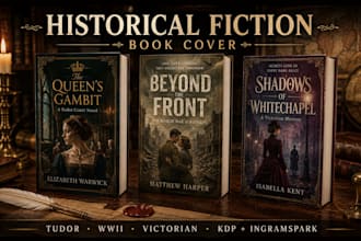 design a vintage historical fiction book cover for amazon KDP
