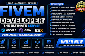 build a premium gta v fivem server with custom