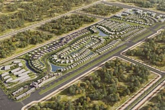 design 3d urban aerial masterplan subdivision layout township site plan render