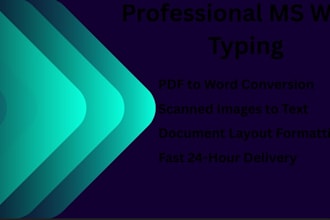 do professional ms word typing and document formatting