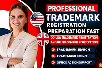 do USA trademark registration and UK trademark registration preparation fast
