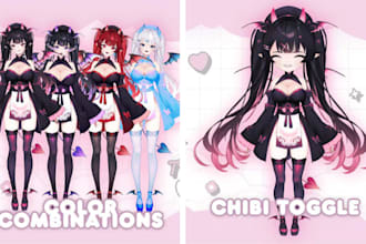 create and rig custom vtuber model live2d vtuber anime avatar vroid studio
