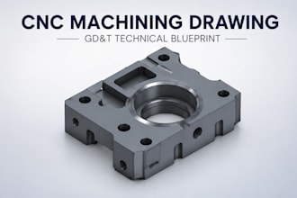 create cnc machining drawing, gdt technical blueprint, solidworks manufacturing